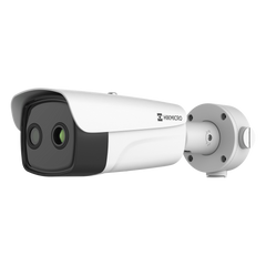 (HIKMICRO) Bala IP Bi-Espectral / Térmica (388 X 288 / 35 mm) + Óptica (4 MP / 12.4 mm) / IA GUANLAN / Rango: -20°C a 150°C / 8°C Tolerancia / Detección de Fuego y Humo / Alarma Visual y Audible / Dual Light / PoE / Antico