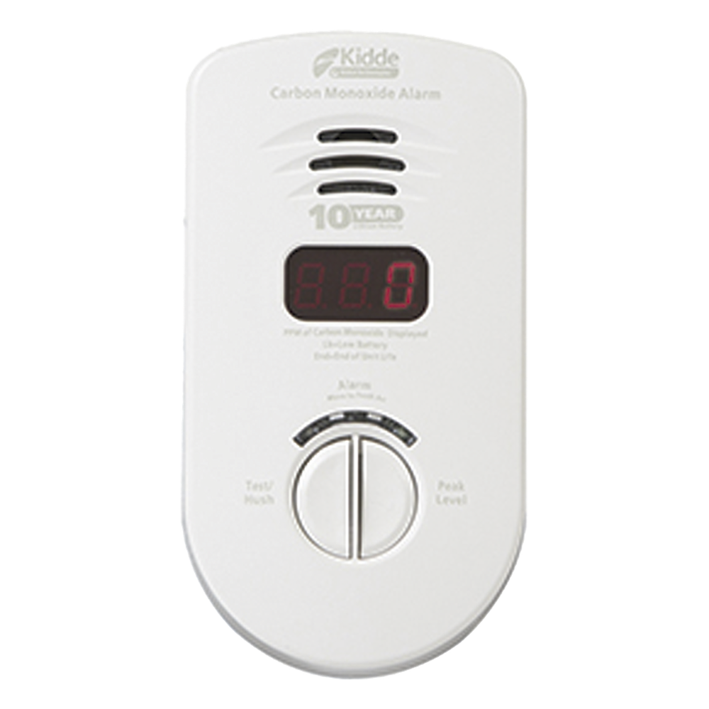 Alarma de monóxido de carbono enchufable a 120 V CA con pantalla digital de PPM y batería de litio sellada de 10 años, paquete de 3