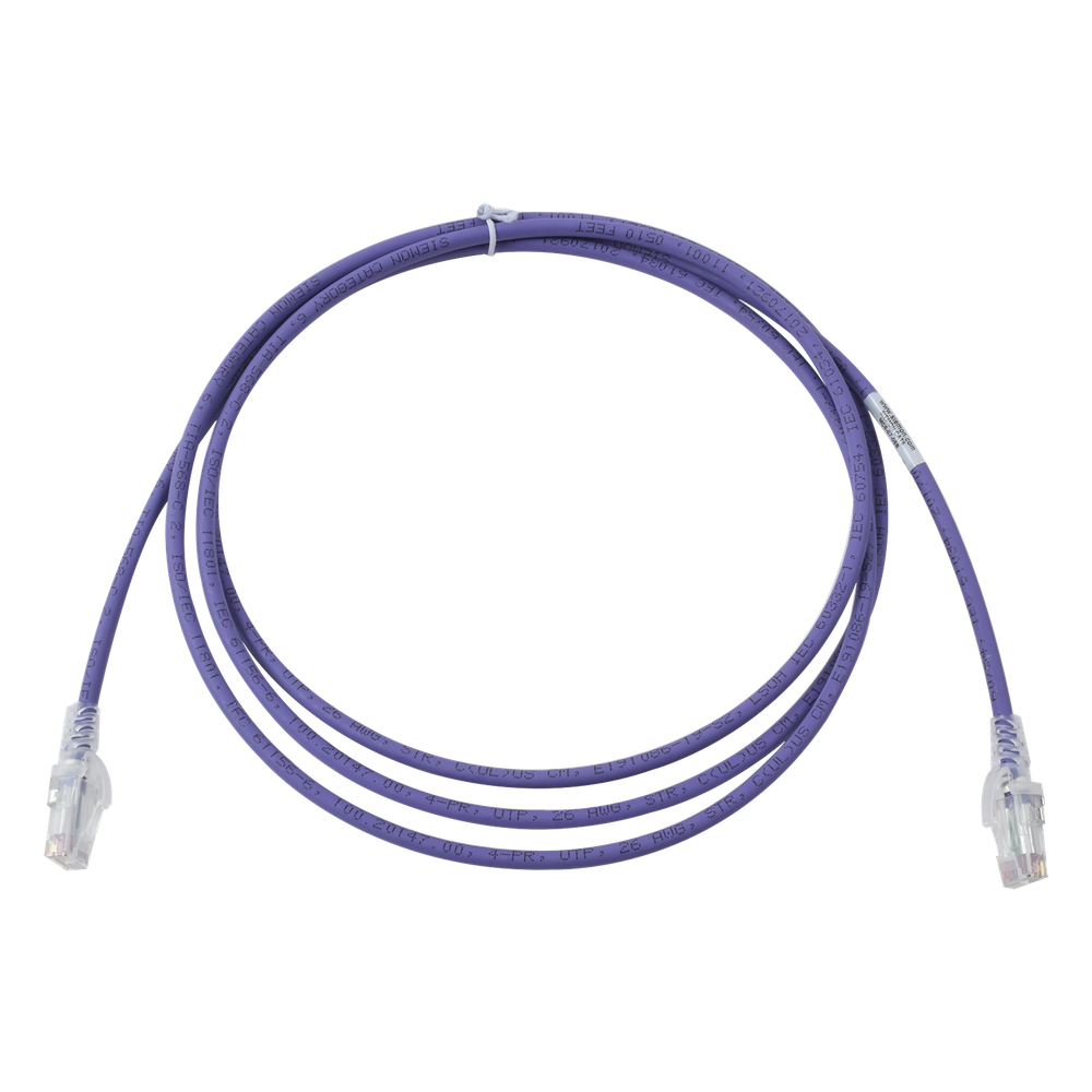 Patch Cord MC6 Modular Cat6 UTP, CM/LS0H, 2.13 Metros (7 Pies), Color Violeta, Versión Bulk (Sin Empaque Individual)