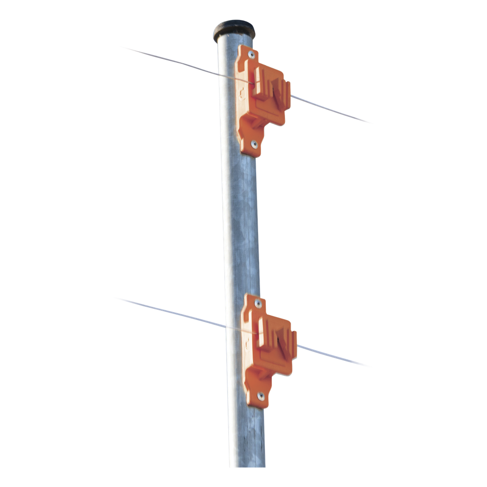 Aislador de Paso Naranja Reforzado para Cercos Eléctricos / Aislamiento hasta 18 kV / Resistente a Clima Extremo / Polipropileno y Policarbonato