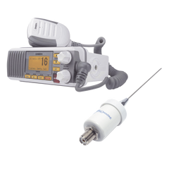 Kit de radio UM385 | mas antena marina de fibra de vidrio TX-1600-SYS