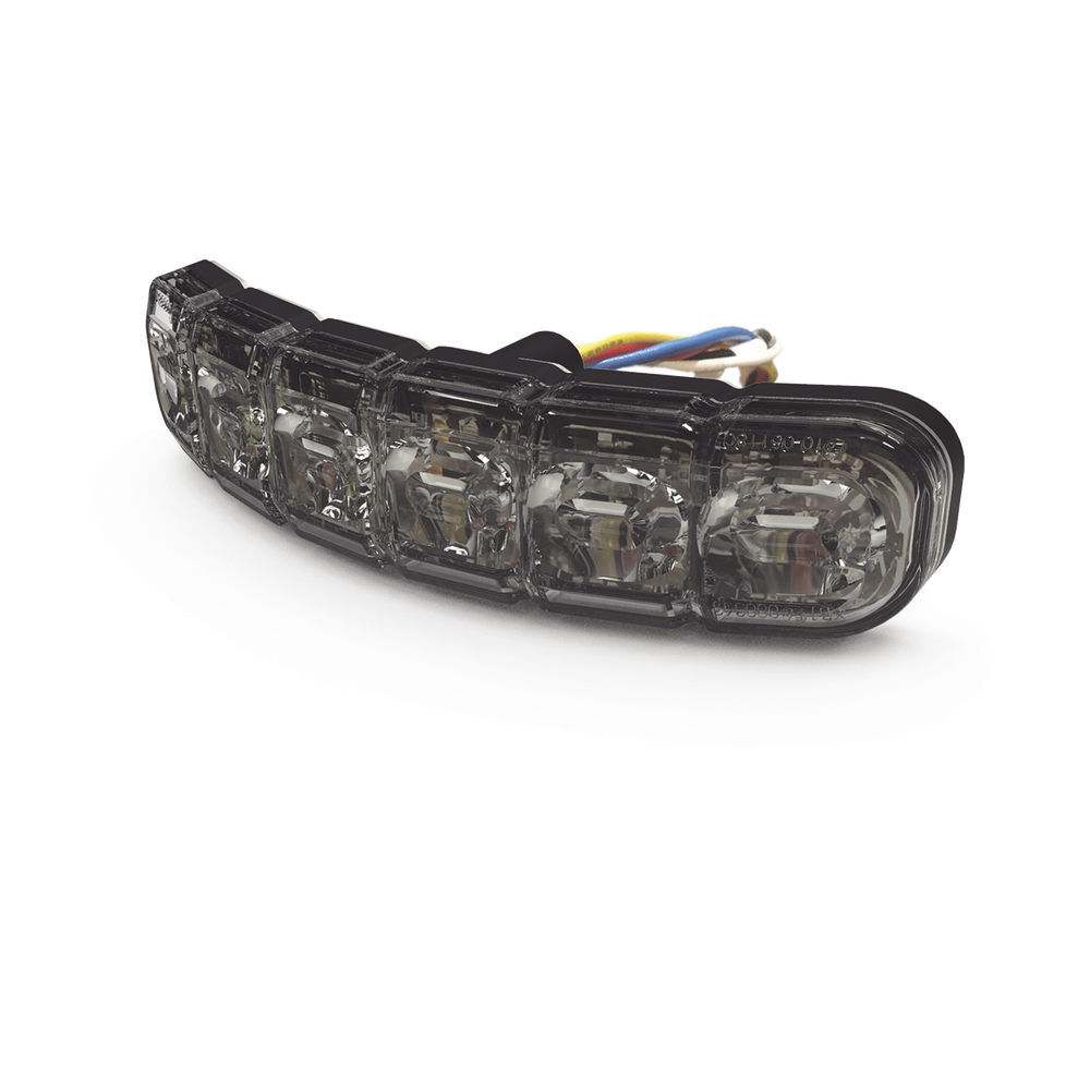 Luz Auxiliar Flexible de 12 LED, Rojo/Azul, Lente Transparente