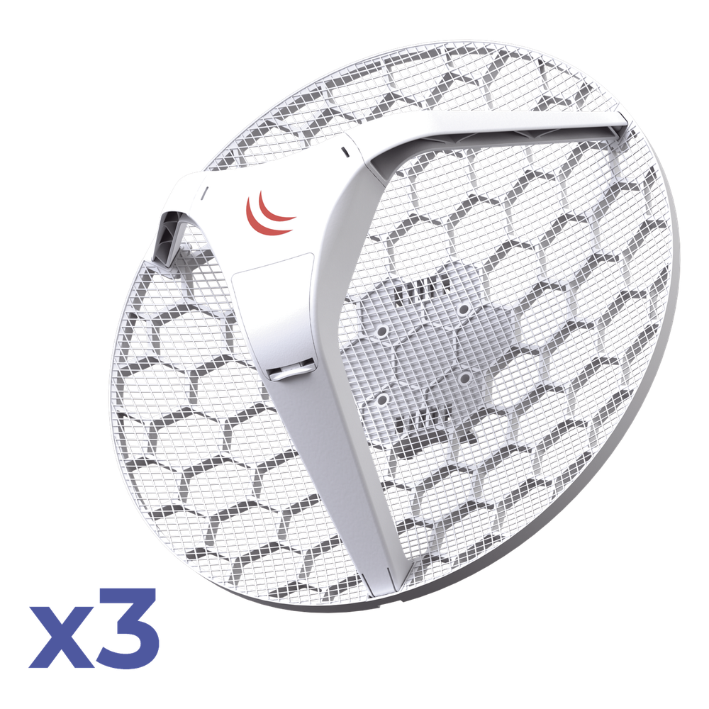 Paquete 3 (LHG 5) Cliente y PtP en 5 GHz 802.11 a/n, Antena Integrada de 24.5dBi, Hasta 316mW de Potencia.