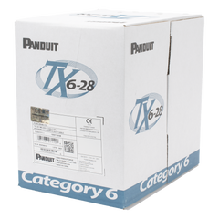Bobina de Cable UTP 305 Metros (1000 Pies) de Cobre TX6-28Æ, Gris, Categoría 6, Diámetro Reducido (28 AWG), CM/LSZH, de 4 Pares