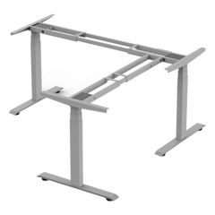 Base de Escritorio Motorizado Profesional Tipo L (3 Columnas) / Altura Ajustable 60-125cm / Estructura Estable / Funcionamiento Suave / 4 Preset de Posiciones / Color Gris / Soporta hasta 150Kg de carga