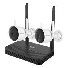 Kit IP Inalámbrico 4 Megapixel / NVS 4 Canales / 2 Cámaras Bala para Exterior con Lente 2.8 mm y Dual Light (30 mts IR + 30 mts Luz Blanca) / Audio Bidireccional (Micrófono y Bocina) / Soporta Micro SD de 512 GB
