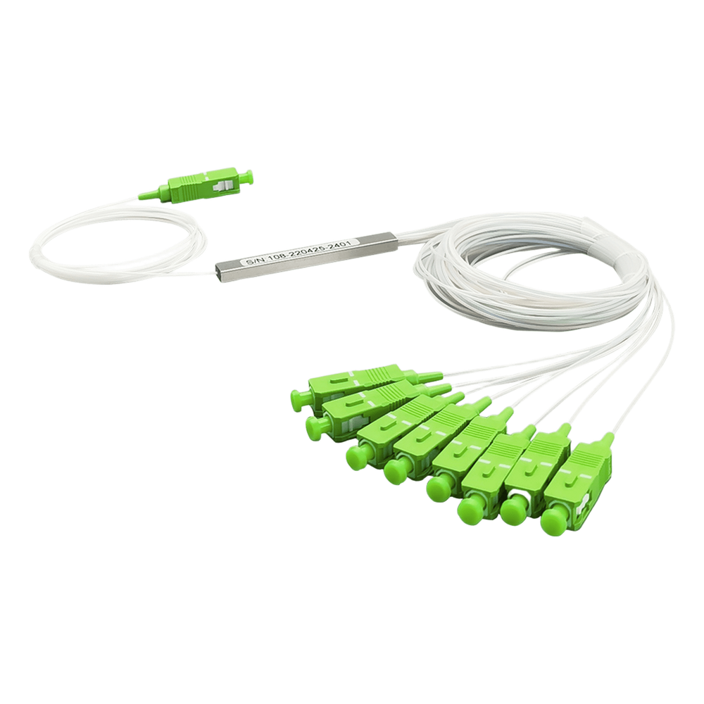 Splitter (Divisor Óptico) tipo PLC, de 1x8, conectores SC/APC