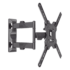 Montaje de Pared Articulado P4-NB / Pantallas de 32" a 55" / VESA 100x100 a 400x400 mm / Carga 27.2 kg (60 lbs) / Inclinación +8° a -5° / Giro 180° / Distancia de Pared 5 a 40 cm / Acero