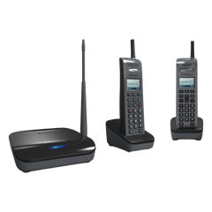 Sistema Telefónico Inalámbrico SIP de Largo Alcance, Incluye Base y Dos Teléfonos Inalámbricos, Soporta 10 Cuentas SIP, Hasta 4 Llamadas Simultaneas,
