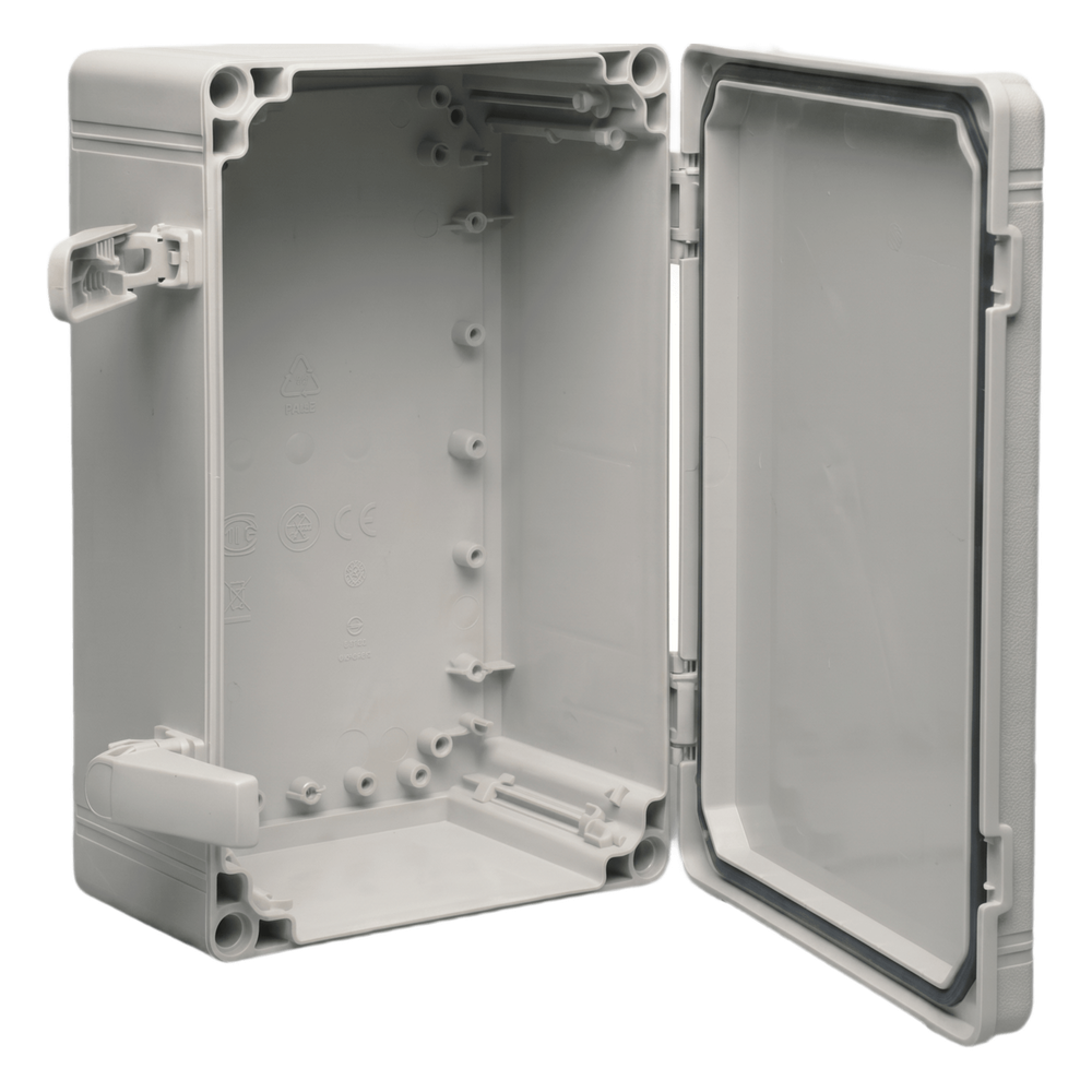Gabinete QLine I Tipo 4X / 600 x 400 x 180 mm (23.62 x 15.75 x 7.09 in) / ABS / IP66 / Tapa Opaca con Tornillos / Montaje 580 x 380 mm / Gris RAL 7035
