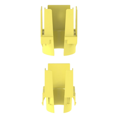 Tapa con 1 Salida a Tubo Corrugado de 1.5in (38mm), Para uso con Canaletas 2X2 FiberRunner™, Color Amarillo