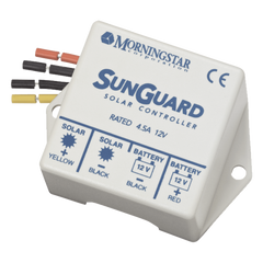 Controlador de Carga Solar PWM SunGuard 4.5 A / 12 VCC / Compensación de Temperatura / 100% Estado Sólido / -40°C a +85°C