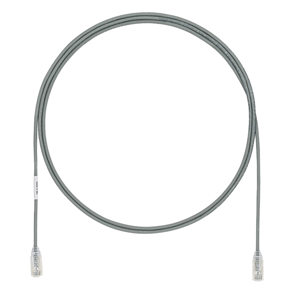 Cable de Parcheo TX6, UTP Cat6, Diámetro Reducido (28AWG), Color Gris, 1.5 Metros (4.92 Pies)
