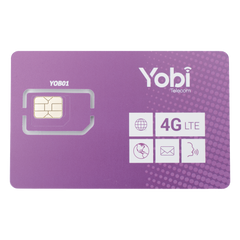SIM Yobi para dispositivos móviles 3G/4G con recarga de 10GB cada mes durante 1 año de servicio (solo datos)