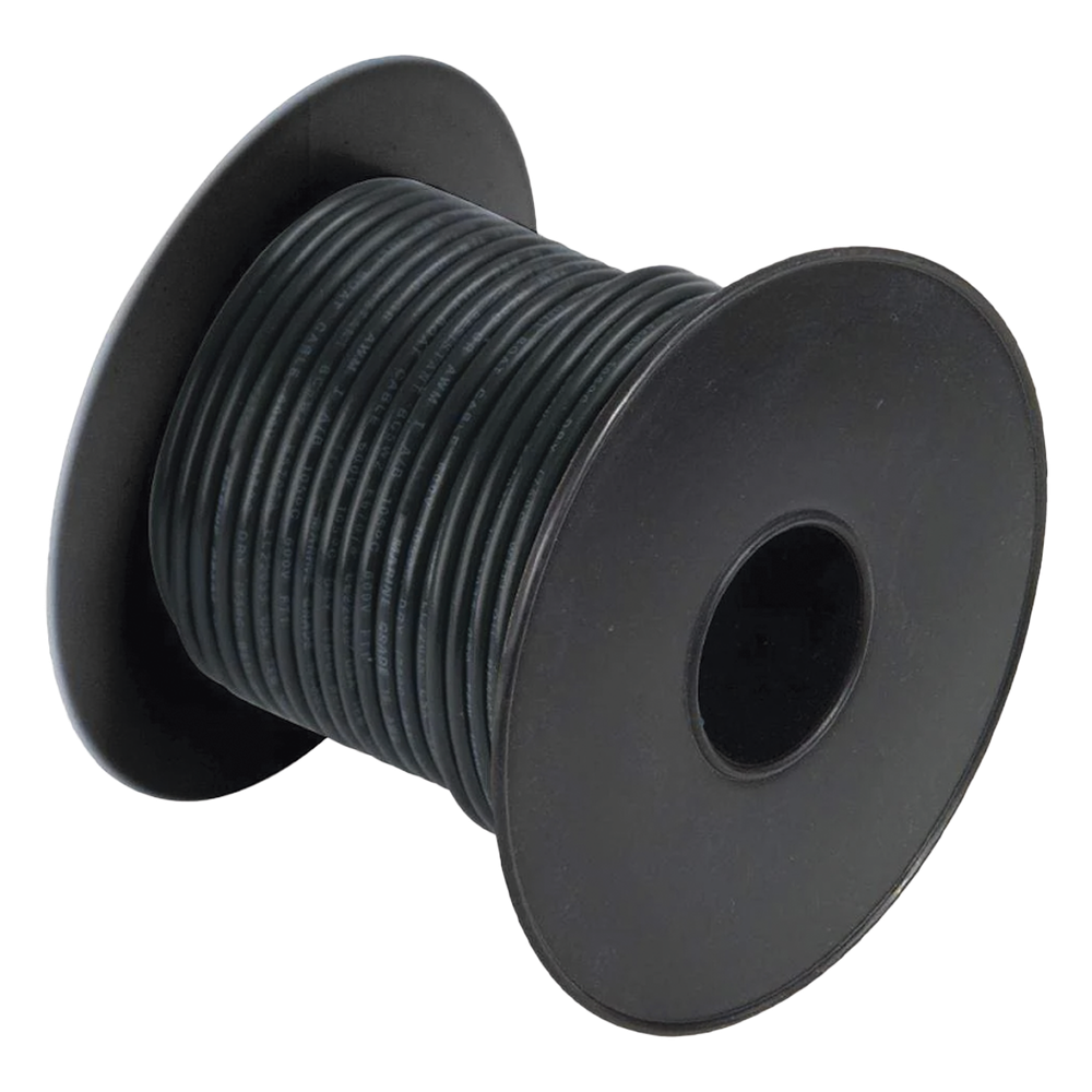 Rollo de cable grado marino calibre 14 en color negro de 100 pies (30.48 m).