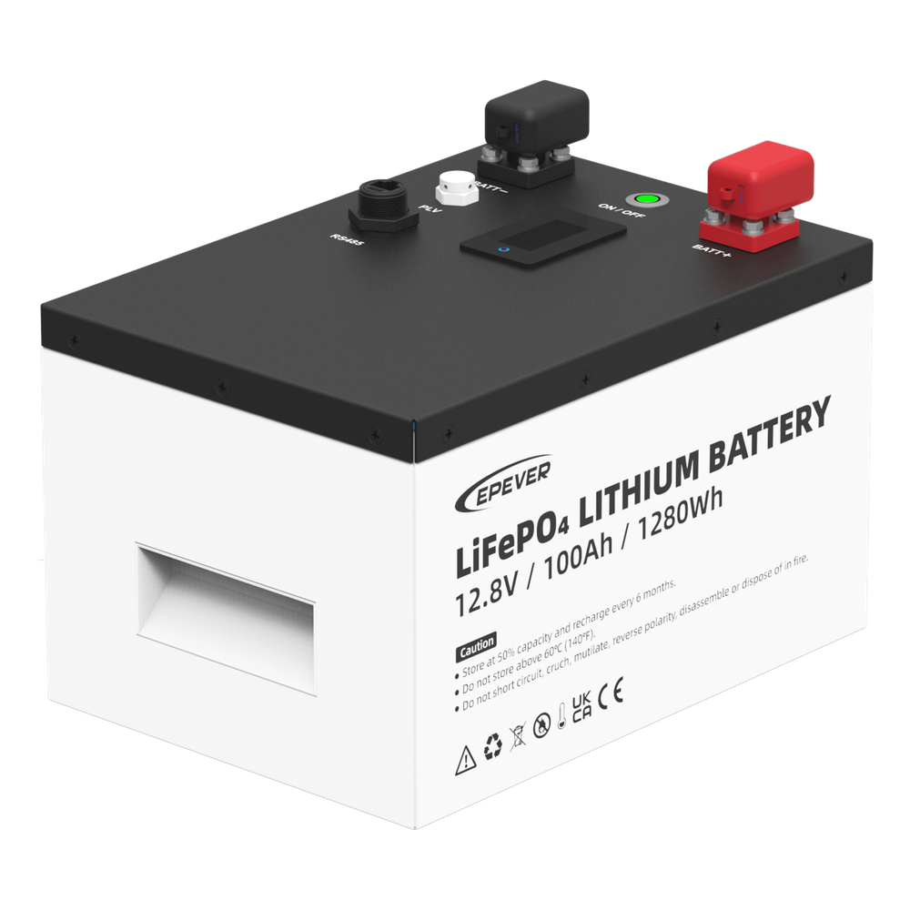 Batería de Litio LiFePO4 / 12.8 Vcc / 100 Ah / 1.28 kWh / Pantalla LCD / Carcasa Metálica