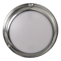 Luz led marina tipo domo con activación táctil, emite luz de color blanco y azul de 244 lúmenes, para uso exterior e interior, fabricado bajo norma de protección IP68.