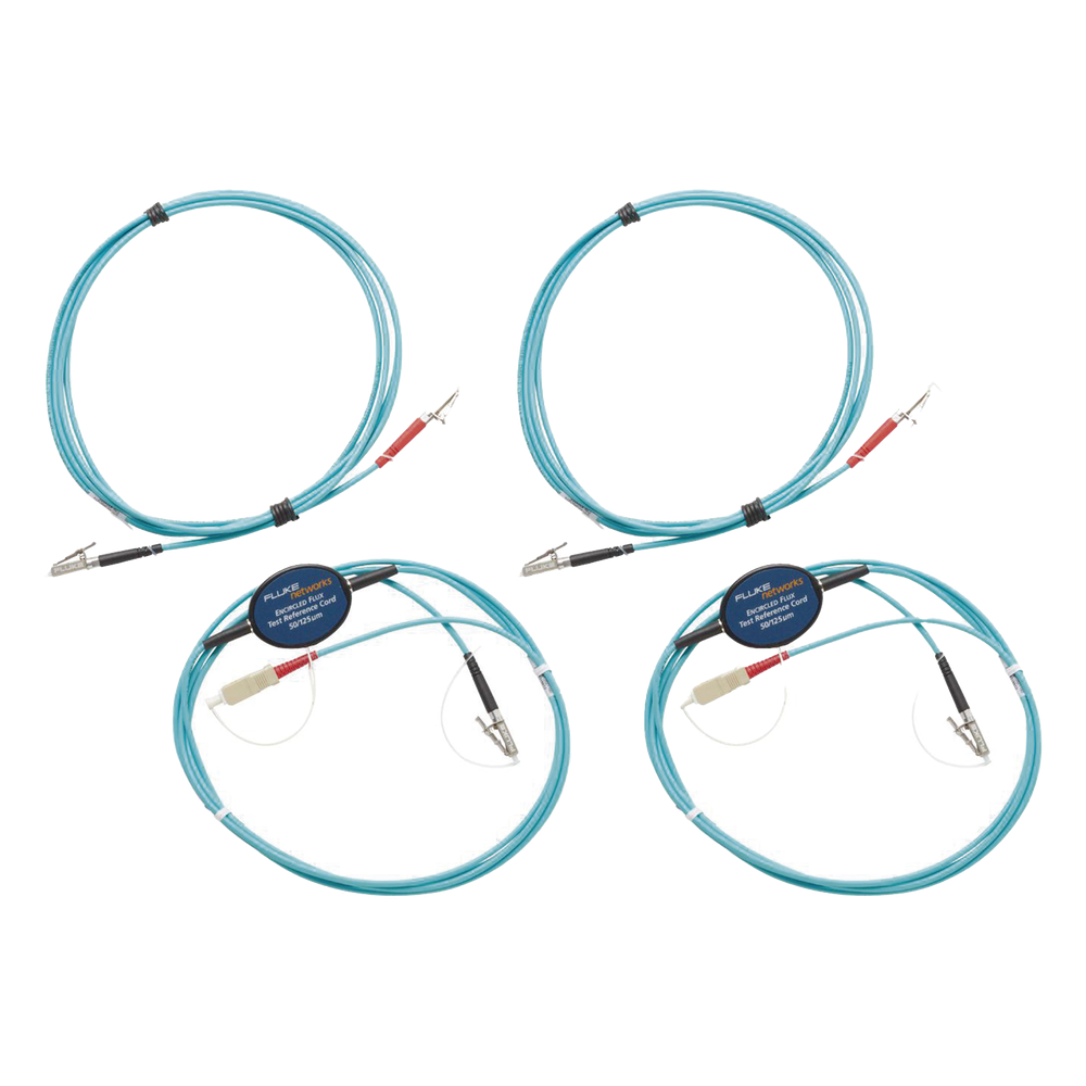 Kit de Cables de Referencia de Comprobación Multimodo CertiFiber Pro, Para Fibras con Conectores LC de 50µm (2 SC/LC Metálico, 2 LC/LC Metálico), de 2 Metros (6.56 Pies)
