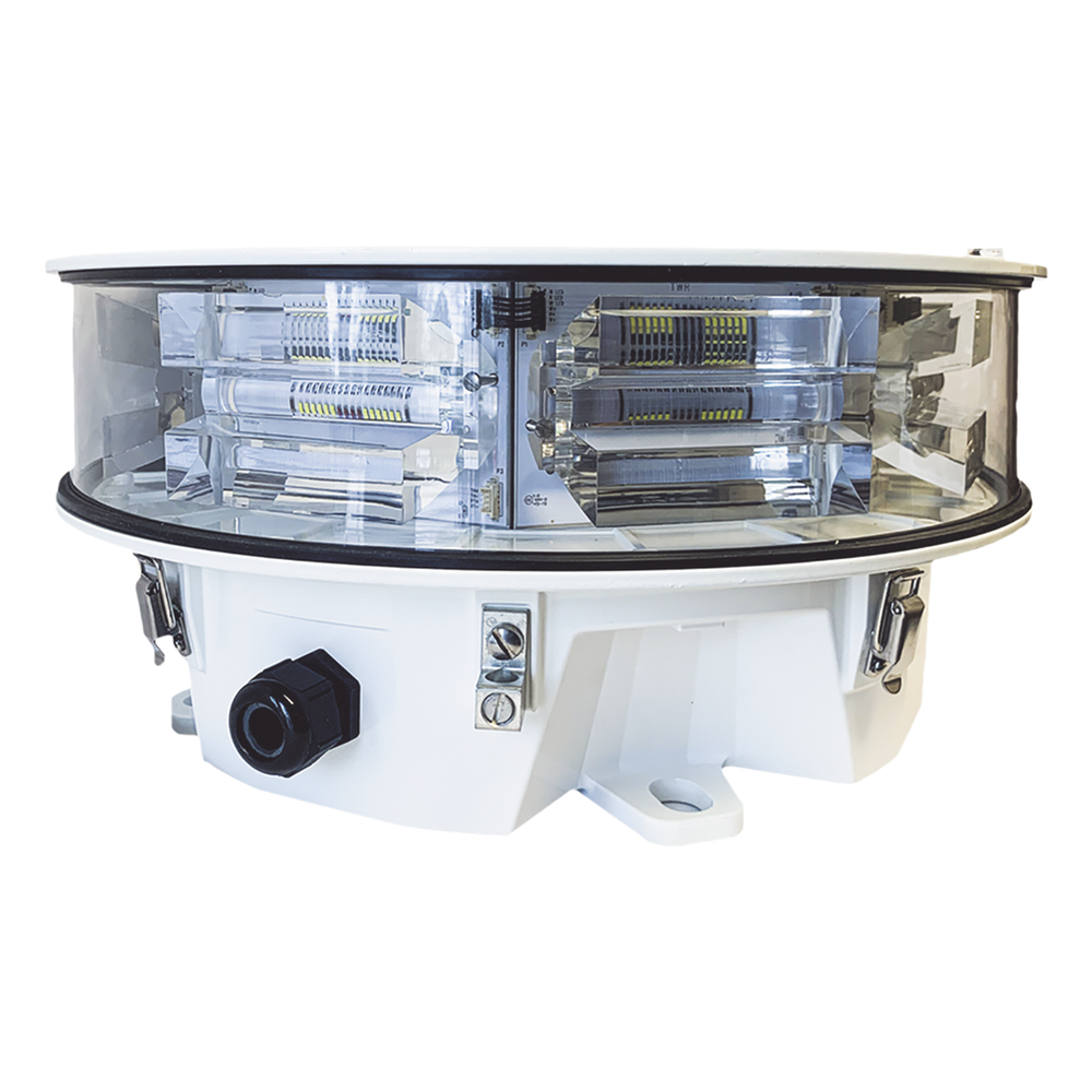 Luz de Obstáculo Lonestar FAA Media Intensidad / LED Tipo L864-L865 / 20.000 cd Blanco - 2.000 cd Rojo / Infrarrojo 246 mW/sr / Sincronización GPS Opcional / Monitoreo SNMP / Garantía 5 Años