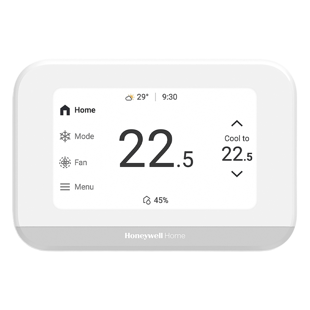 Termostato inteligente con pantalla táctil de 4.3 pulgadas, sensor de humedad, hasta 3H/2C bomba de calor, Wi-Fi, Bluetooth y Matter, color blanco
