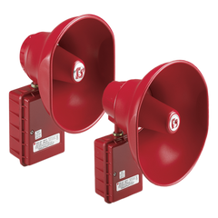 Altavoz amplificado, 15W, Aprobado por CSFM y Listado contra incendios UL, 24 VCD, Color Rojo