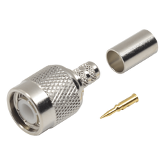 Conector TNC Macho de Anillo Plegable para Cables LMR-240, RG-8/X, 9258, Niquel/Oro/Delrin.