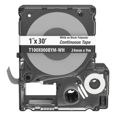 Casete MP, Cinta Continua, Pol., 1 W x 30 L, Blanco/Negro