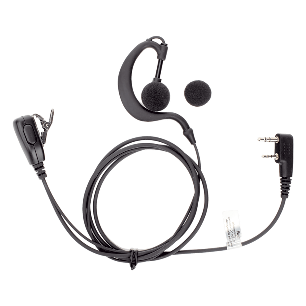 Micrófono - audífono de gancho ajustable al oído con conector de dos pines para KENWOOD Y TXPRO