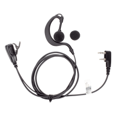 Micrófono - audífono de gancho ajustable al oído con conector de dos pines para KENWOOD Y TXPRO