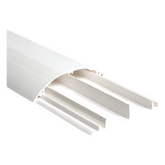 Ducto media caña color blanco de dos vias, de PVC auto extinguible,  90.5 x 19.7 x 1220mm (9400-01250)