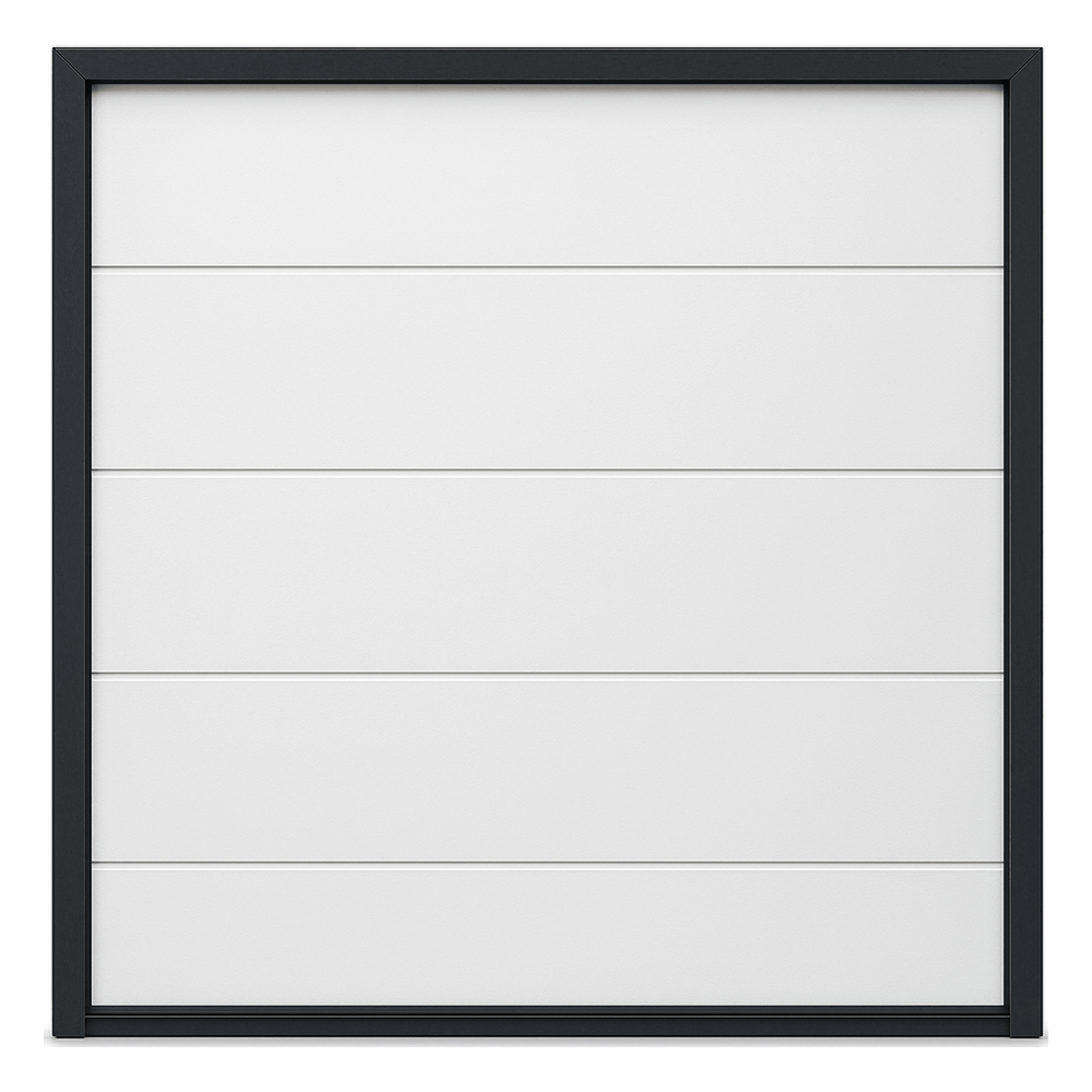Puerta de Garage de Alta Calidad / Linea Central / Color Blanco 18X8 pies,  AISLADA, Estilo Americana.