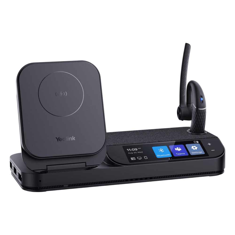 Auriculares Yealink BH71 Workstation Mono con pantalla táctil de 3"/Bluetooth 5.3/Cancelación de ruido con 4 micrófonos/Hub USB/Carga inalámbrica para dispositivos móviles