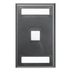 Placa de Pared Vertical, Salida Para 1 Puerto Keystone, Con Espacios Para Etiquetas, Color Negro