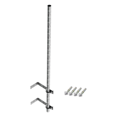 Mástil de 3 m de 1-1/4" diámetro ced. 30 con Herrajes para Sujeción a Pared.