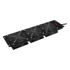 Kit de 3 Ventiladores para Montaje en Rack de 19 in, Alimentación 120 Vca con Plug NEMA 5-15P, 3 UR, Color Negro