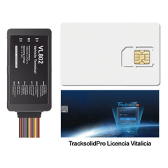 KIT Rastreador GPS Vehicular 4G LTE / Localizador para Flotas / BLE y RS485 / Audio Dos Vías / Paro de Motor Remoto y SOS / Compatible con Sensor UL212 / Incluye SIM500MB2Y y Plataforma TrackSolidPro