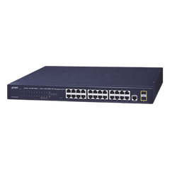 Switch Administrable Capa 2 de 24 Puertos Gigabit 10/100/1000T, 2 Puertos SFP 100/1000X , Cuenta con una Interfaz de Consola