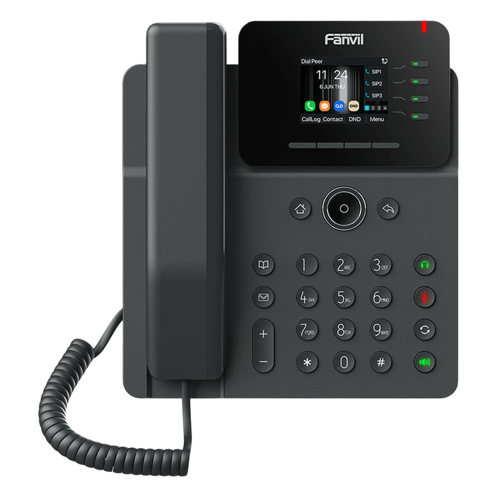 Teléfono IP Empresarial, 4 líneas SIP, pantalla a color 2.4", PoE, puertos Gigabit, conferencia local de 6 vías.
