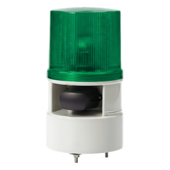 Luces de advertencia color Verde con sirena incorporada con 5 tonos máx. 105 dB en 12-24 VCD