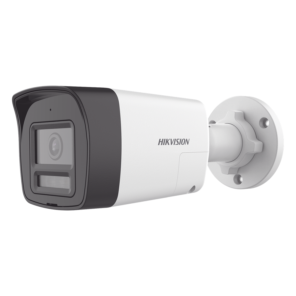 [Audio Bidireccional + Dual Light + ColorVu] Bala TURBOHD 3K  (5 Megapixel) / Lente 2.8 mm Angulo de vision 112° / 30 mts IR EXIR + 20 mts Luz Blanca / Micrófono y Bocina Integrado / Exterior IP67 / Metal / dWDR