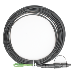 Jumper de Fibra Óptica, Conector SC/APC - Conexión a Caja FDP460, Redondo, 10 Metros (32.81 Pies), Forro 3 mm, G657A2, Negro