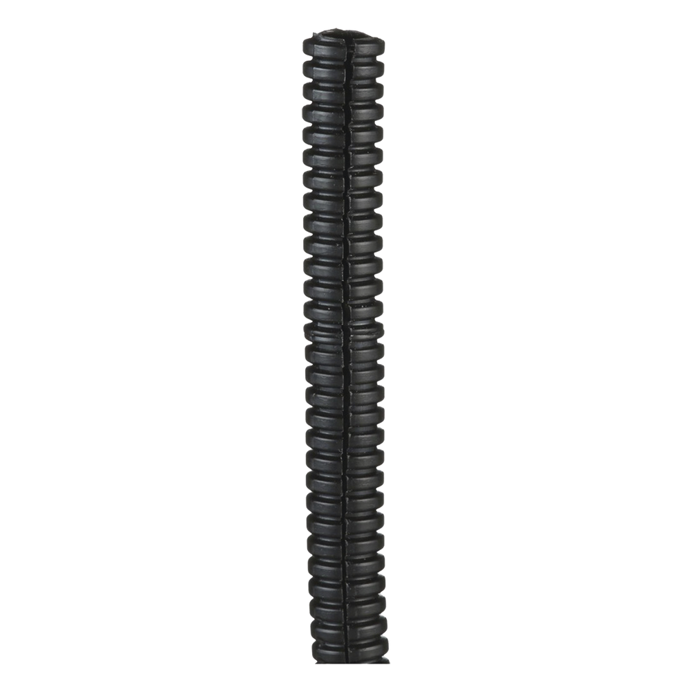Tubo Corrugado Abierto para Protección de Cables, .25in (6.4 mm) de Diámetro, 30.5 m de Largo, Color Negro