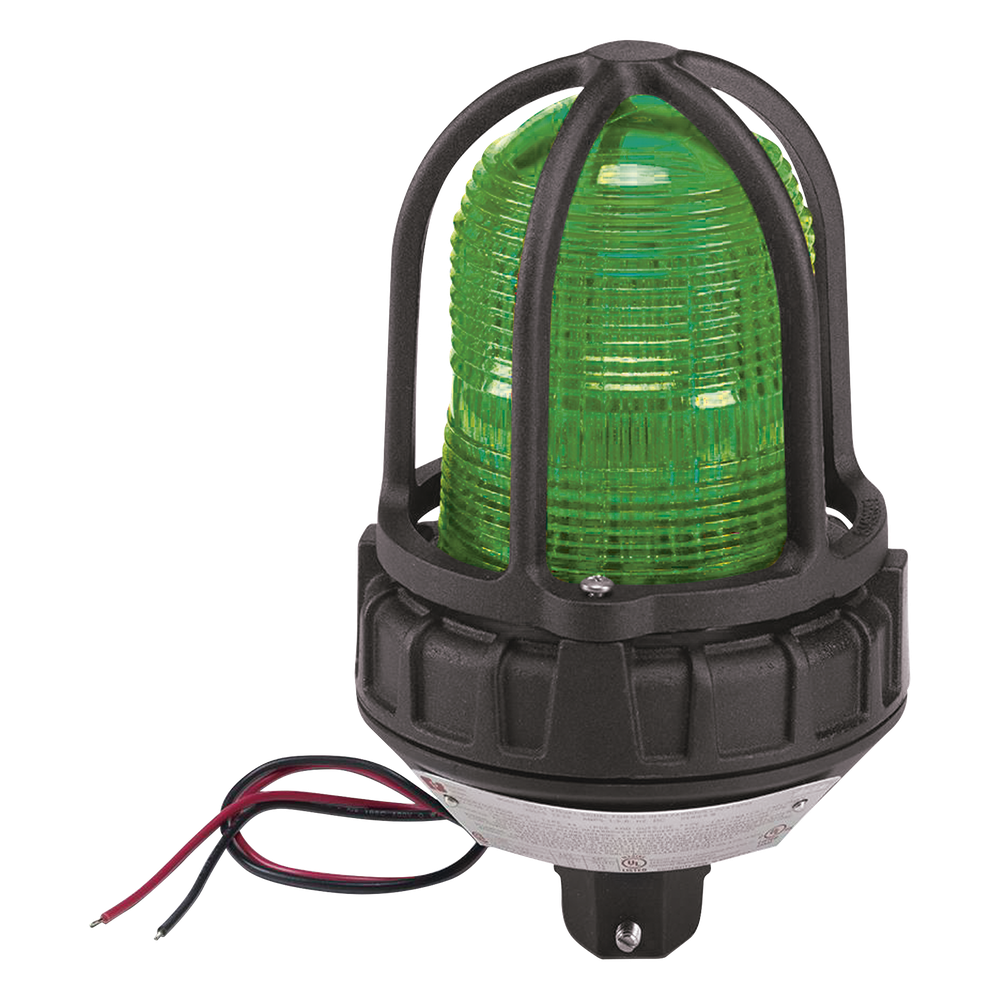 Luz de advertencia LED para ubicaciónes peligrosas, montaje tipo tubo, 24 VCD, LED color Verde