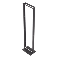 Rack de 2 Postes, Estándar 19", 45 Unidades, Fabricado en Acero, Base "L" para Anclar a Piso.