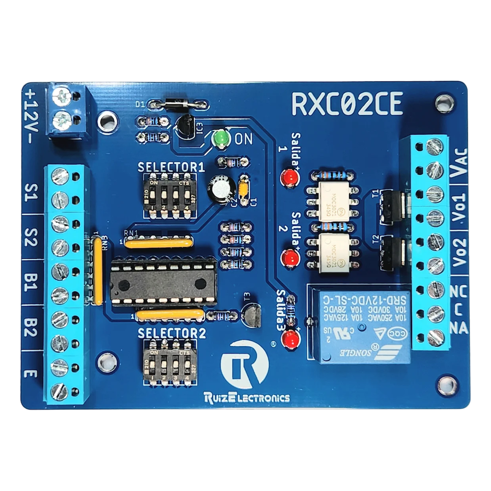 Controlador de Esclusas con cerraduras eléctricas para 2 Puertas / Alimentación 12VDC / Temporizadores Programables 0-30 seg / Entradas NC y NA / Salidas de Pulso 2 seg / Función Emergencia