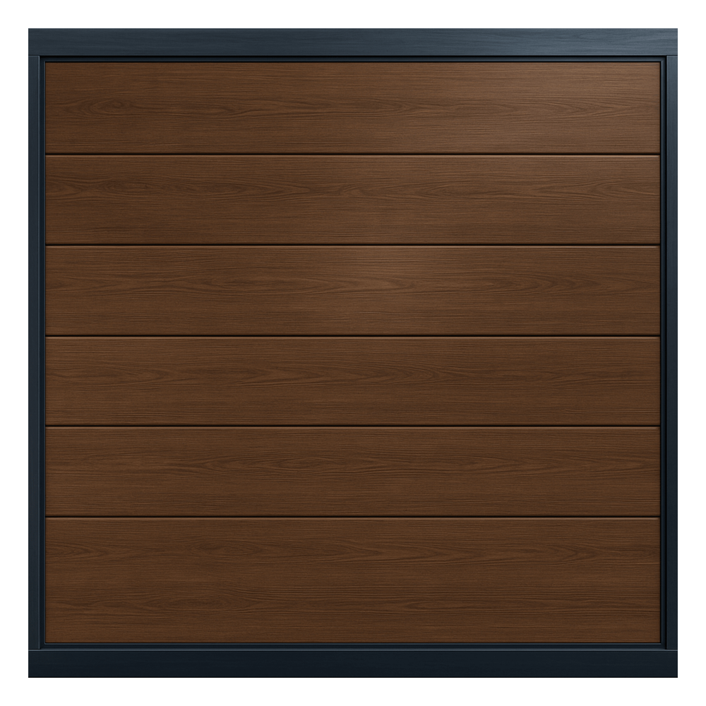 Puerta de Garage de Alta Calidad / Linea Central / Imitacion madera / oscura / 8x9 pies / AISLADA / Estilo Americana.