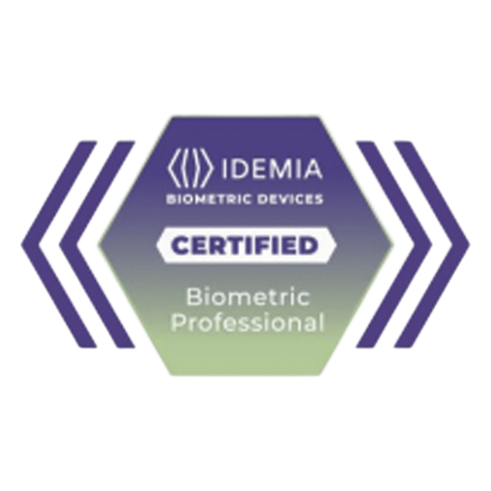 Certificado Idemia Profesional Biométrico , membresía de 2 años con acceso al módulo de ventas 24/7 a la plataforma de aprendizaje de dispositivos biométricos de IDEMIA.