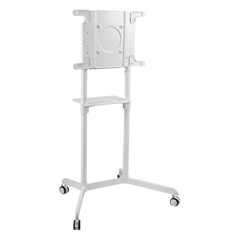 Soporte Móvil Rotativo para Pantalla 37"-70" / Rotación 0° a 90° / VESA 200x200 a 600x400 / Carga 70 kg / Ruedas con Bloqueo / Color Blanco