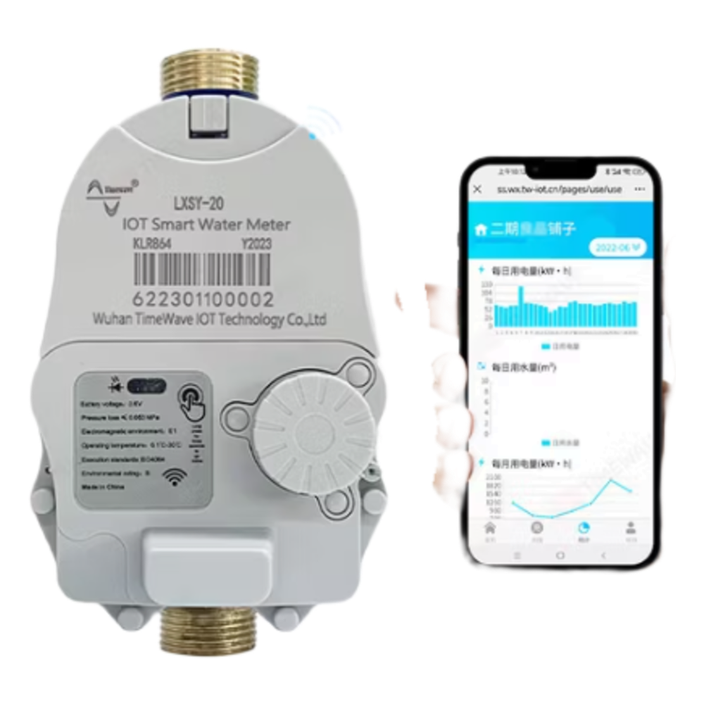 Medidor de Agua Mecánico LoRaWAN IoT de 1 Pulgada / Smart Metering y Telemetría para BMS / Válvula de Corte de Flujo / Batería Litio de Larga Duración / Comunicación Inalámbrica / Monitoreo Remoto