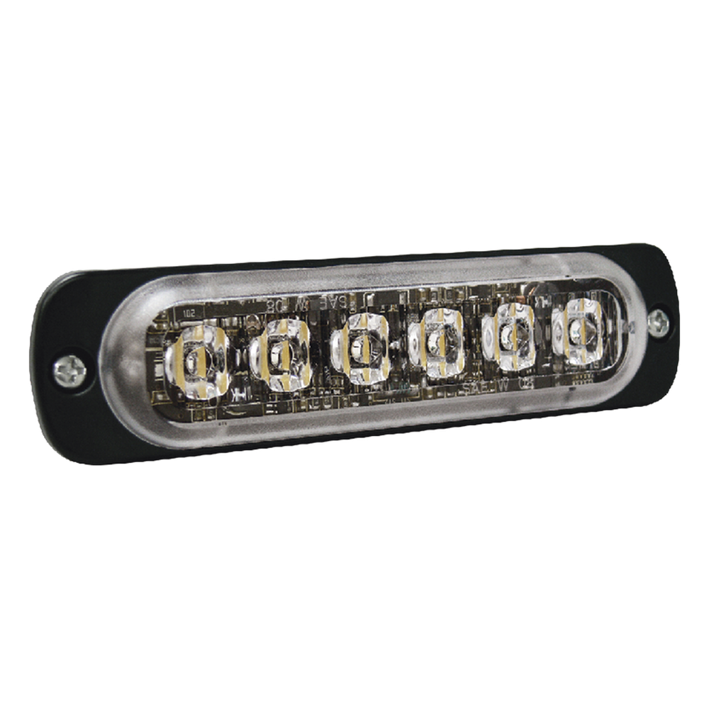 Luz Auxiliar de 6 LED, Ambar, Lente Transparente, SAE